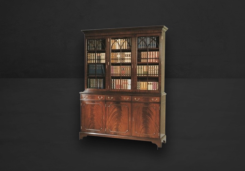 Bücherschrank Gothik gerade Front 3-türig und 4-türig