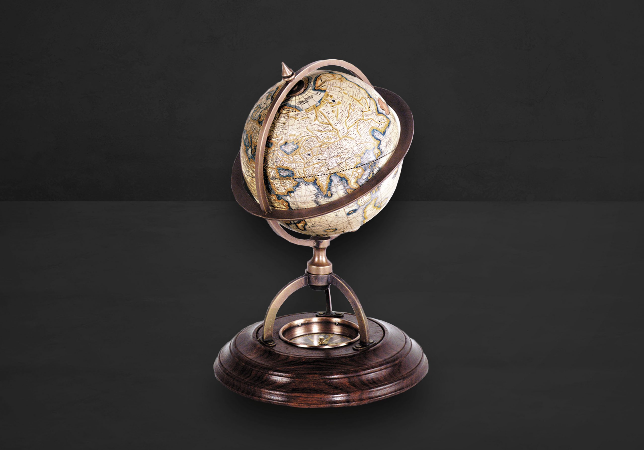 Authentic Models Globe with Compass 019