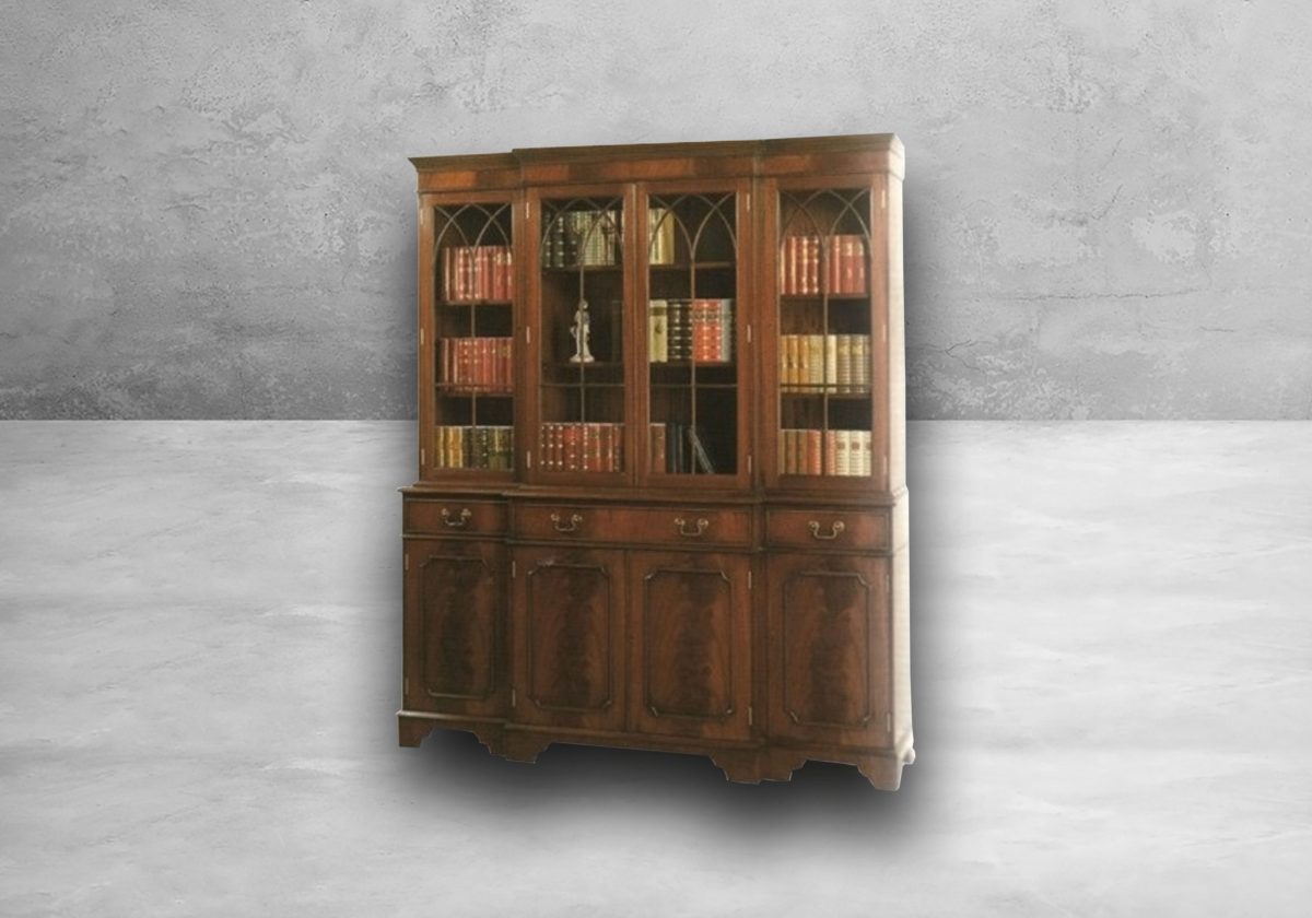 Bücherschrank Gothik Breakfront 4-türig – Bild 2