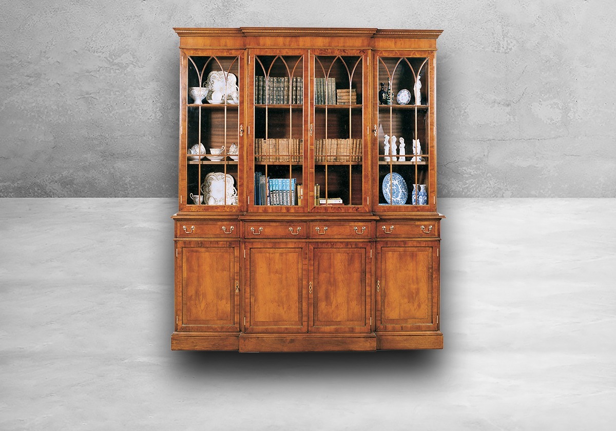 Bücherschrank Gothik Breakfront groß (4-türig) – Bild 2