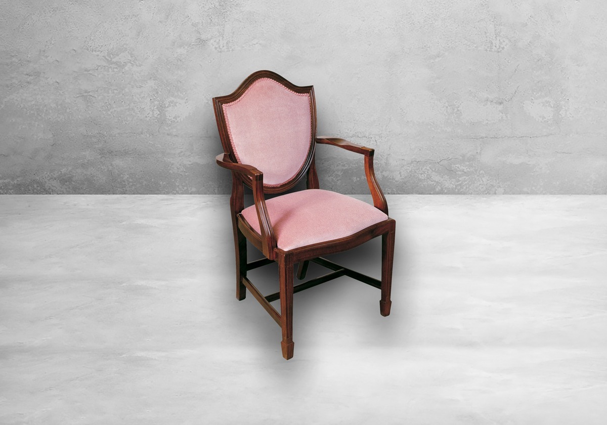 Hepplewhite Upholstered Back Stuhl – Bild 2