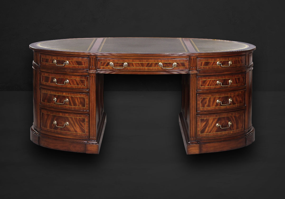 Exklusiver Ovaler Partner Schreibtisch