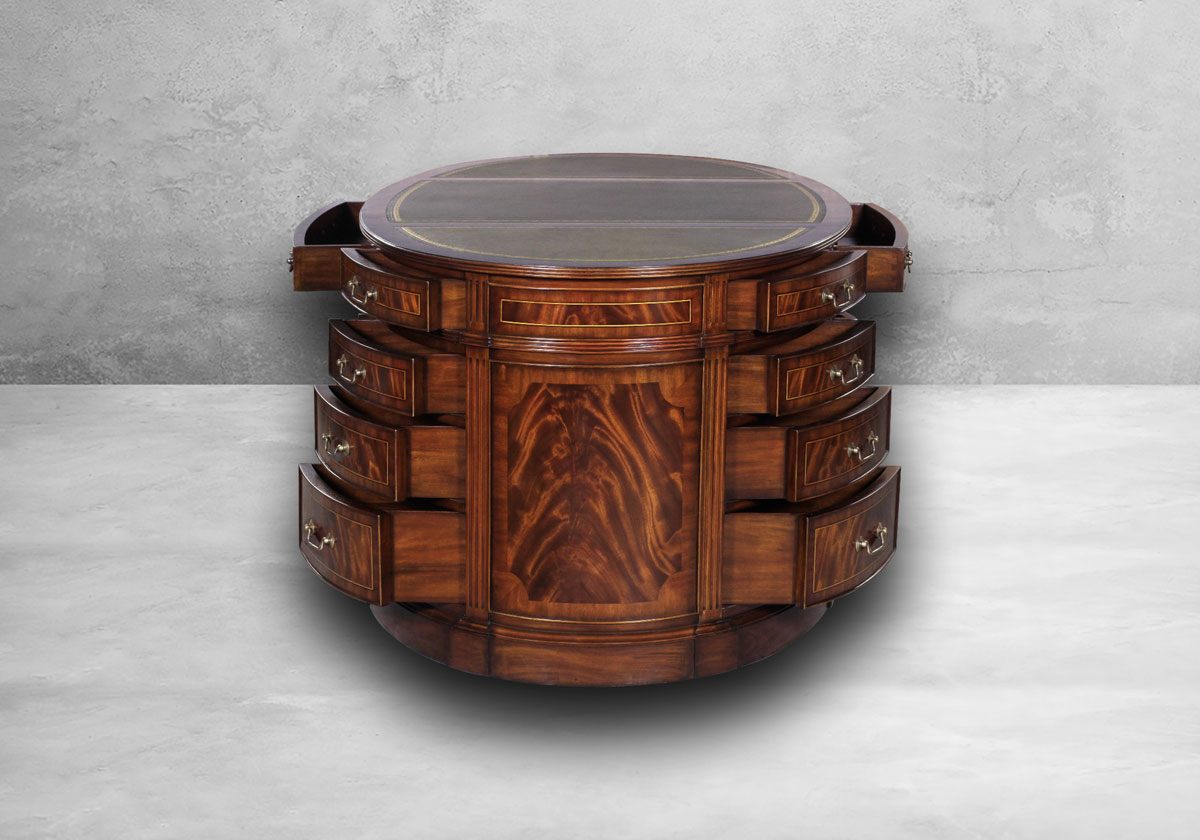 Exklusiver Ovaler Partner Schreibtisch – Bild 6