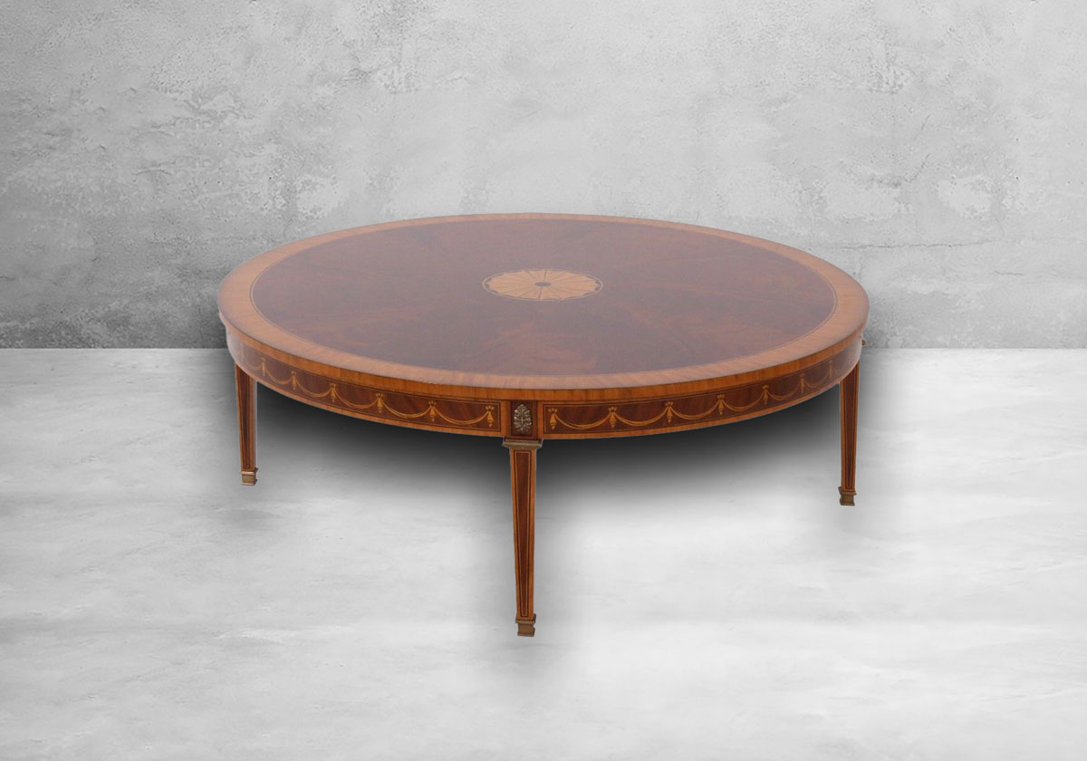 Runder Couchtisch mit Intarsie – Bild 2