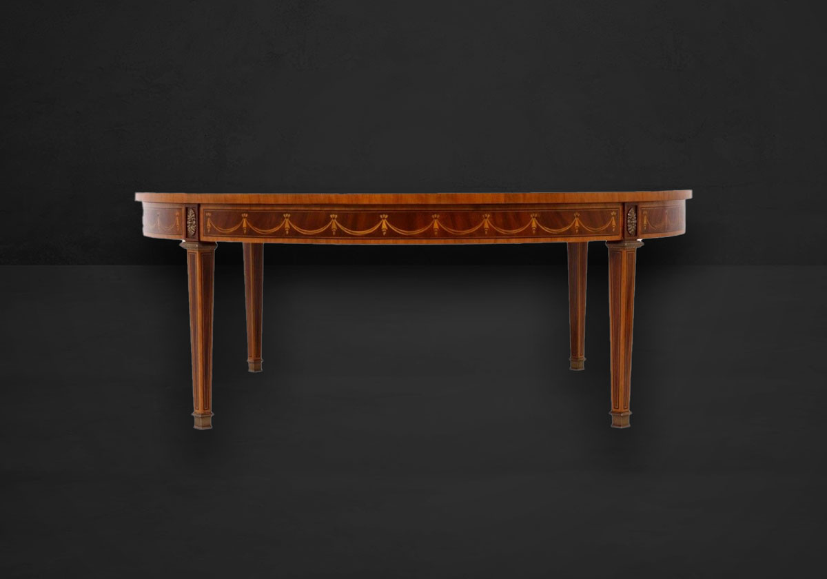 Runder Couchtisch mit Intarsie – Bild 3