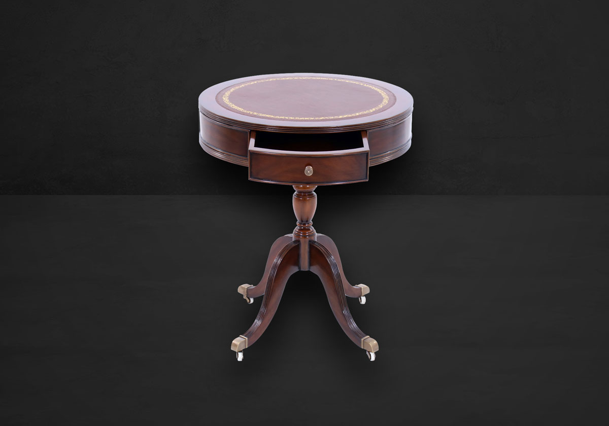 Trommeltisch Ledertop – Bild 3