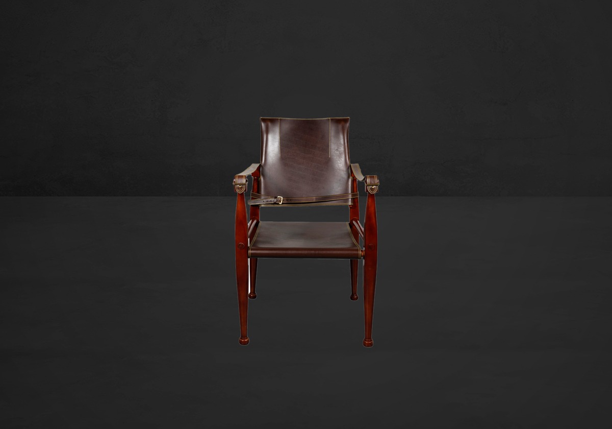 Authentic Models Bridle Leather Campaign Chair