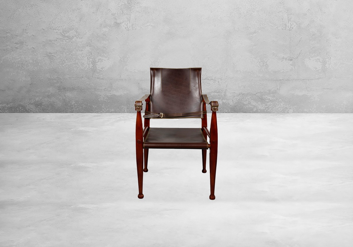 Authentic Models Bridle Leather Campaign Chair – Bild 2