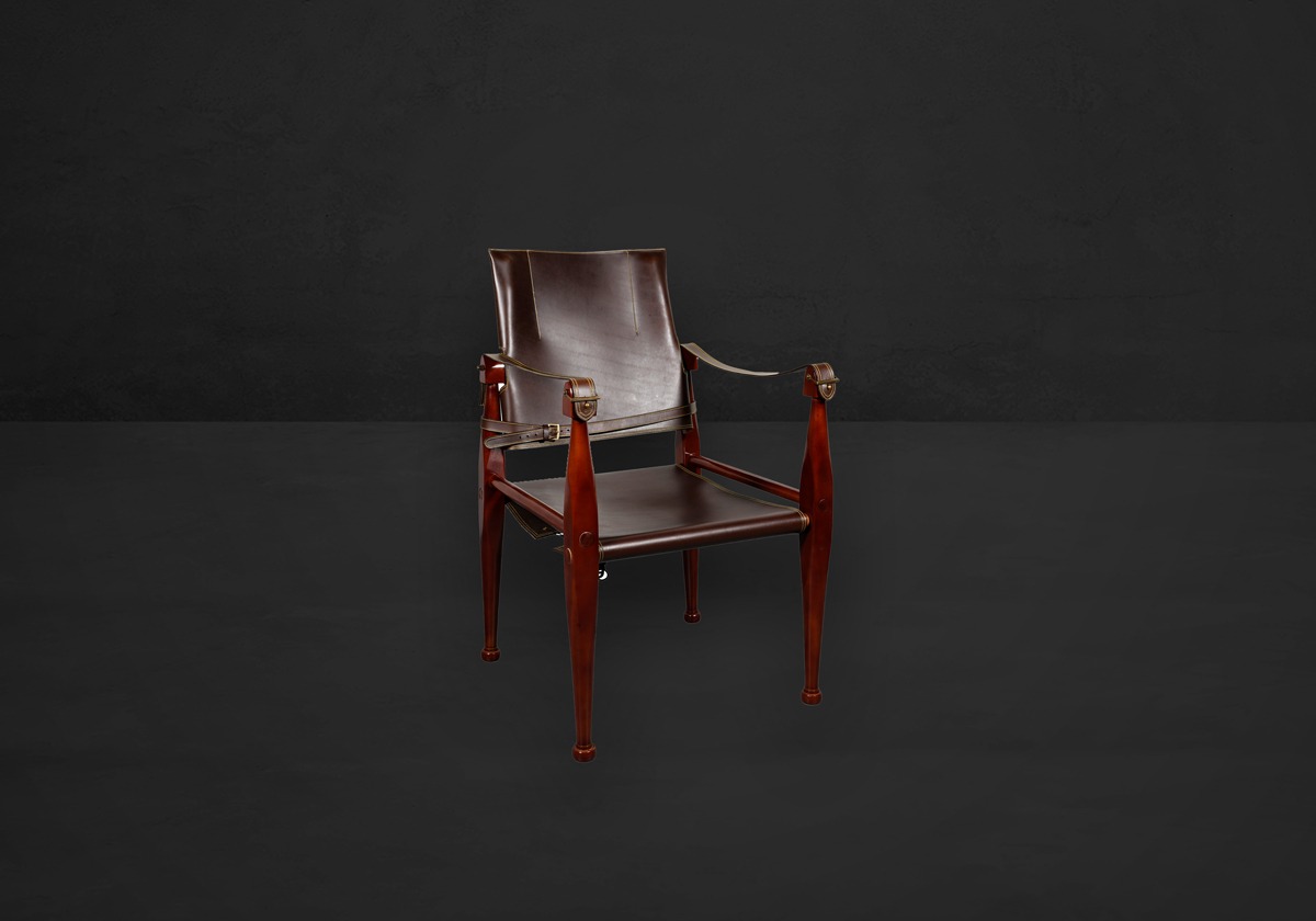 Authentic Models Bridle Leather Campaign Chair – Bild 3