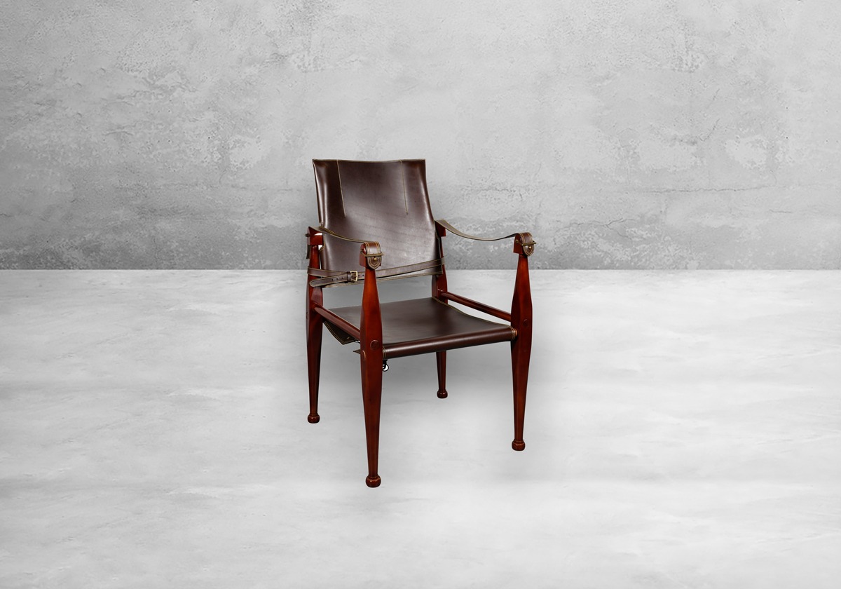 Authentic Models Bridle Leather Campaign Chair – Bild 4