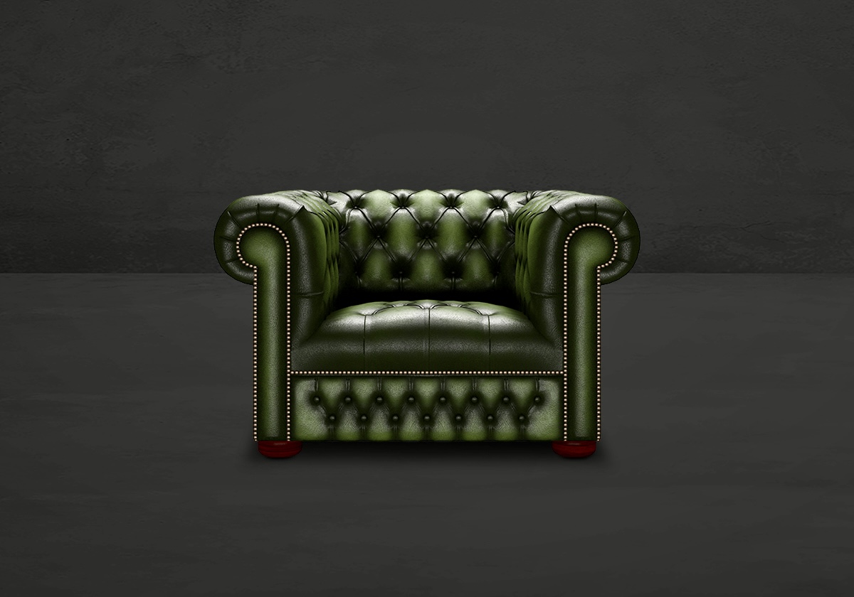Linwood Chesterfield Sofa und Sessel – Bild 5
